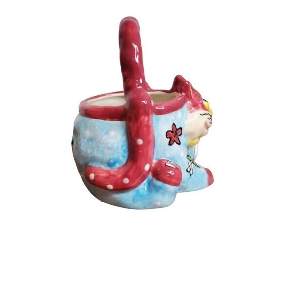 Purple Cat porcelain basket - Picture 3 of 7